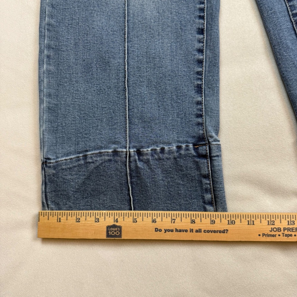 OAT New York Women Blue HIgh Rise Wide Leg Front Seam Jeans Size 12/31 PO156-C4 - Picture 7 of 9